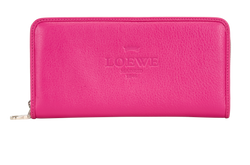 Loewe Logo Embossed Continental Wallet, Leather, Pink, 431209, B/DB, 3*
